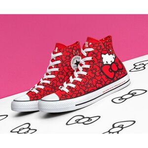 NWT Converse x Hello Kitty Chuck Taylor All Star Hi in Red Bows W 7 / M 5